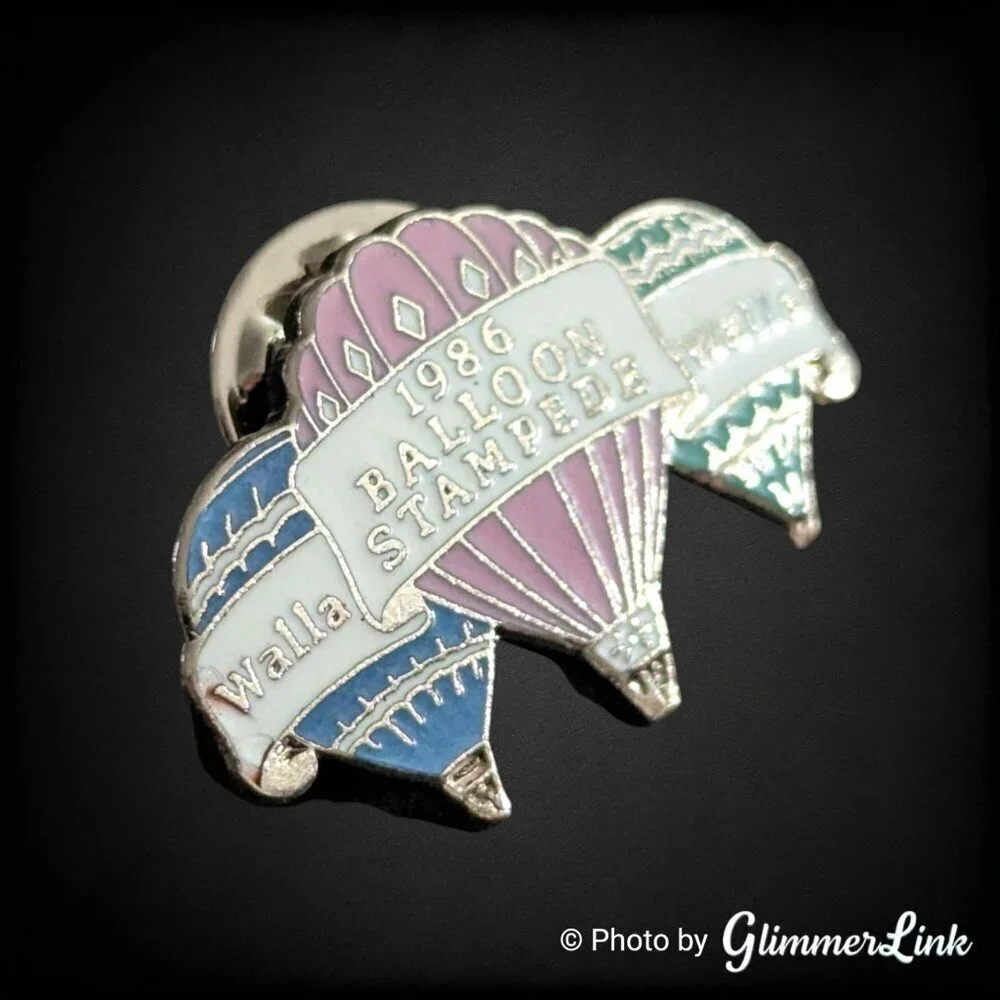 Vintage 1986 Walla Walla Balloon Stampede Enamel Pin – Hot Air Balloon Festival